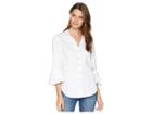 Nydj Ruffle Sleeve Shirt (optic White) Women's Clothing