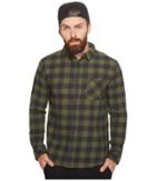 Quiksilver Motherfly Flannel Long Sleeve Shirt (riffle Green Motherfly) Men's Long Sleeve Button Up