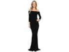 Kamalikulture By Norma Kamali Off The Shoulder Fishtail Gown (black) Women's Dress