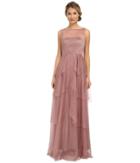 Donna Morgan Mesh Gown With Illusion (hibiscus Tea) Women's Dress