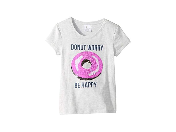 Shade Critters Magic Two-way Sequins Be Happy T-shirt (toddler/little Kids/big Kids) (grey) Girl's T Shirt