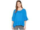 Karen Kane Ruffle Hem Top (cobalt) Women's Clothing