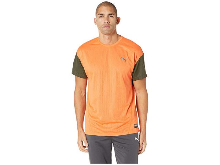 Puma A.c.e. Short Sleeve Tee (firecracker/forest Night) Men's T Shirt