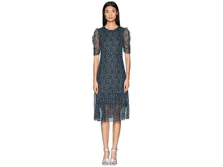 See By Chloe Lace Overlay Dress (black/blue) Women's Dress