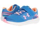 Under Armour Kids Ua Gps Surge Rn Prism Ac (little Kid) (blue Circuit/jazz Blue/pop Pink) Girls Shoes
