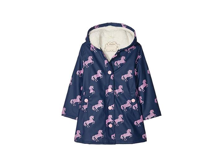 Hatley Kids Horse Silhouettes Sherpa Lined Splash Jacket (toddler/little Kids/big Kids) (purple) Girl's Coat