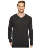 Agave Denim Fin Long Sleeve V-neck 14gg Sweater (stretch Limo) Men's Long Sleeve Pullover
