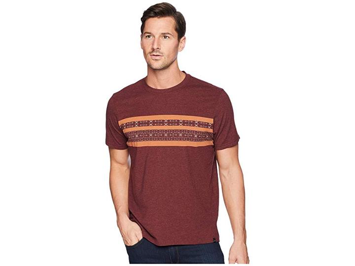 Prana Garrity Short Sleeve Crew (black Cherry) Men's T Shirt