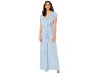 Bcbgmaxazria Evette Short Sleeve Dress With Front Drape (shadow Blue) Women's Dress