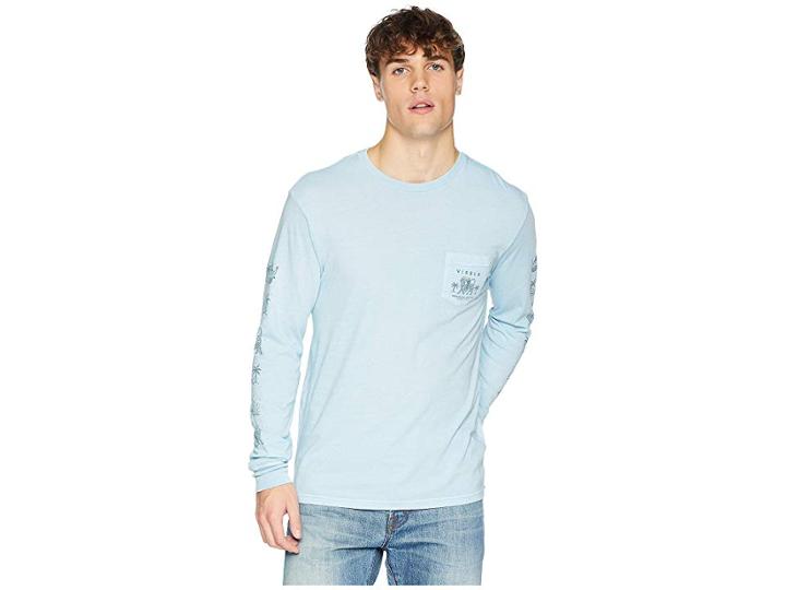Vissla Genie Long Sleeve Pocket T-shirt (ice Blue) Men's Clothing