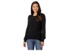 Lucky Brand Stripe Chenille Top (black Stripe) Women's Clothing