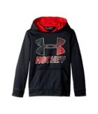 Under Armour Kids Hockey Wordmark Hoodie 2.0 (big Kids) (black/silver/red) Boy's Clothing