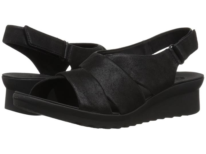 Clarks Caddell Petal (black Synthetic Nubuck) Women's Wedge Shoes