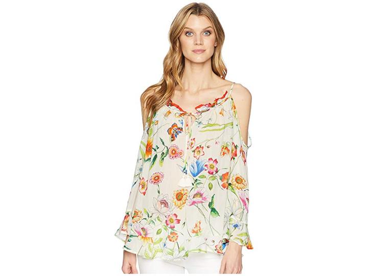 Johnny Was Fusion Cold Shoulder Blouse (multi A) Women's Blouse