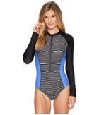 Speedo Long Sleeve One-piece (black/white) Women's Swimsuits One Piece
