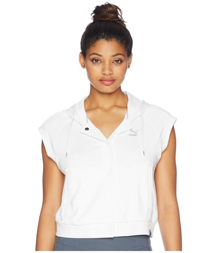 Puma Classics Sl Logo T7 Hoodie (puma White) Women's Sweatshirt