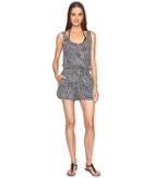 Stella Mccartney Mixed Animal And Elastic One-piece Wrap (midnight Blue Leopard/giraffe Print) Women's Jumpsuit & Rompers One Piece
