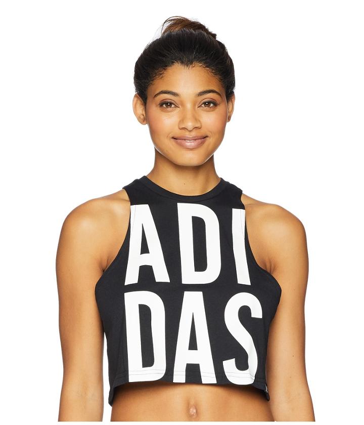 Adidas Adi Das Crop Top (black/white) Women's Sleeveless