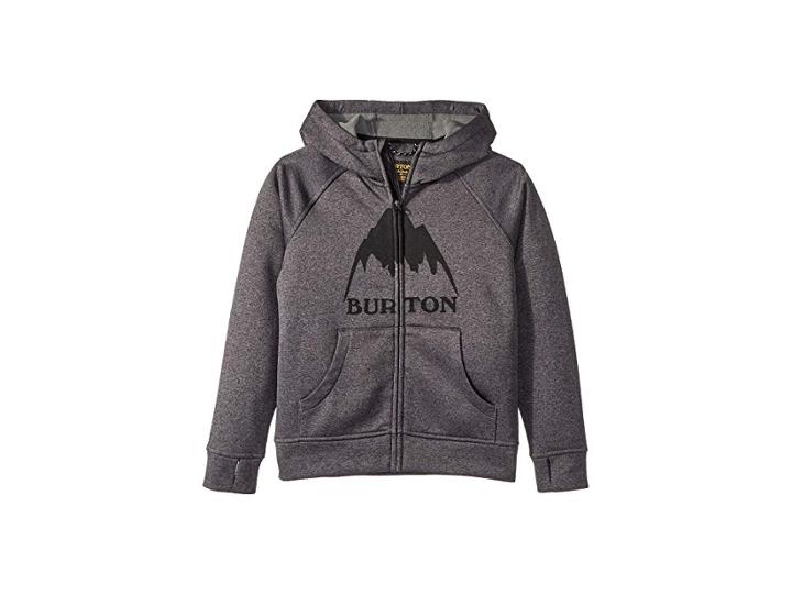 Burton Kids Oak Full Zip Hoodie (little Kids/big Kids) (true Black Heather 2) Boy's Sweatshirt