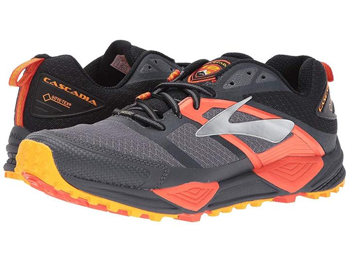 Brooks Cascadia 12 Gtx(r) (black/ebony/cherry Tomato) Men's Running Shoes