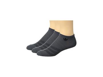 Adidas Originals Originals Terry 3-stripe No Show Sock 3-pack (onix/black) Men's No Show Socks Shoes