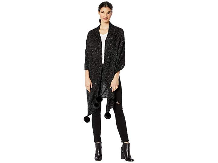 Michael Stars Party Poms Wrap (black) Women's Clothing