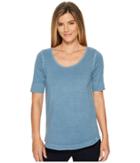 Woolrich Meadow Forks 3/4 Sleeve Shirt (bluestone) Women's T Shirt
