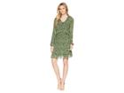 Michael Michael Kors Ruffle Smocked Mini Dress (true Navy/green Apple Multi) Women's Dress