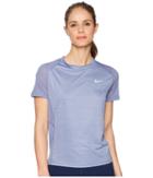 Nike Dry Miler Short-sleeve Running Top (purple Slate/heather) Women's Short Sleeve Pullover
