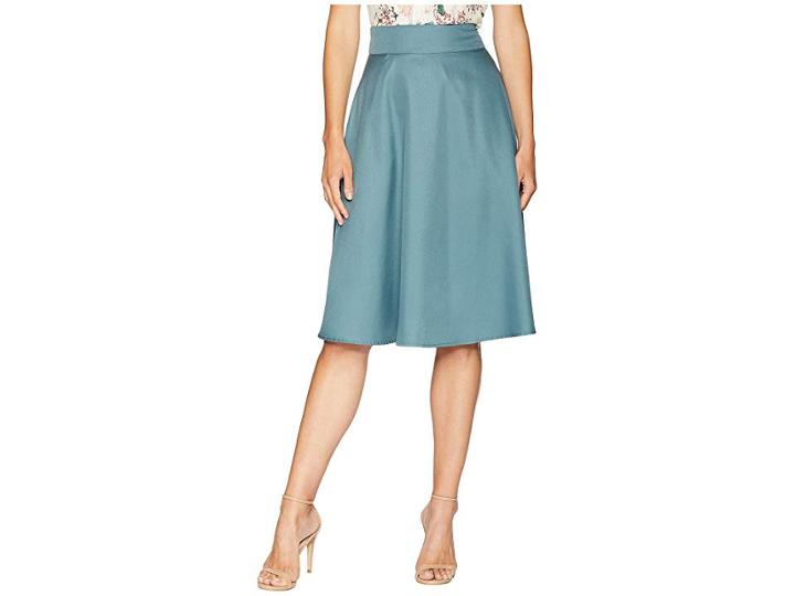 Unique Vintage High Waist Vivien Swing Skirt (sage) Women's Skirt