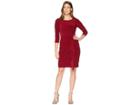 Chaps Twisted-knot Jersey Dress (deep Carmine) Women's Dress