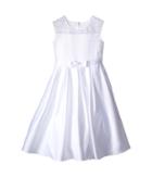 Us Angels Organza Satin Sleeveless Dress W/ Box Pleat (little Kids/big Kids) (white) Girl's Dress