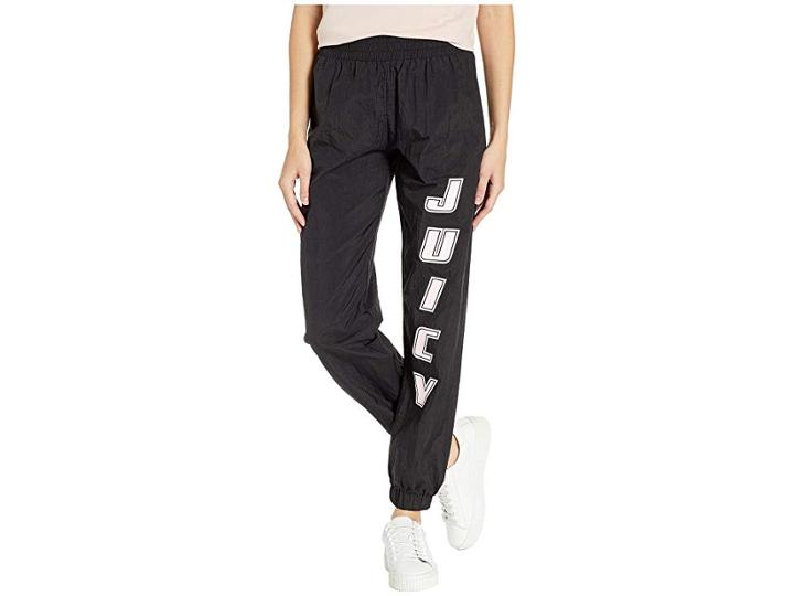 Juicy Couture Juicy Nylon Logo Pants (pitch Black) Women's Casual Pants