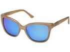 Guess Gu7385 (shiny Beige/blue Mirror) Fashion Sunglasses