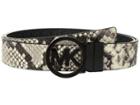 Michael Michael Kors Fulton Smooth To Logo Reversible Belt (snake/black) Women's Belts