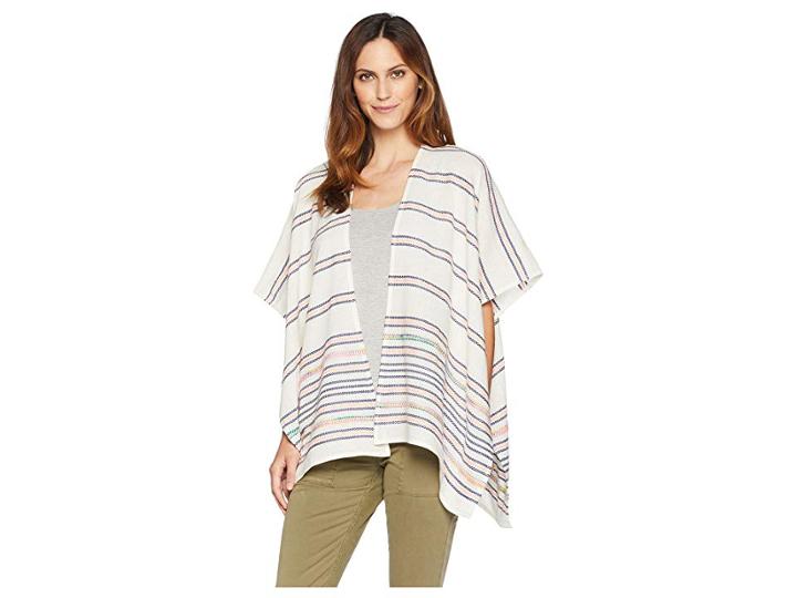 Collection Xiix Blanket Stripe Fringed Topper (navy) Women's Clothing