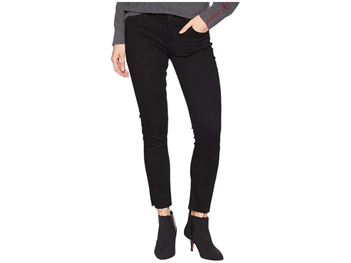 Hudson Tally Mid-rise Crop Raw Hem Jeans In Black (black) Women's Jeans