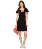 Kensie Viscose Lace-up Dress Ks7k7987 (black) Women's Dress