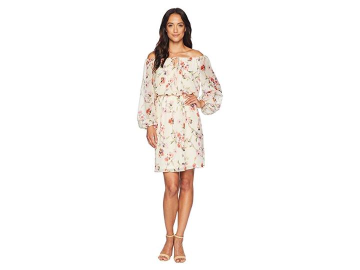 Adrianna Papell Bontia Oasis Peasant Dress (ivory Multi) Women's Dress