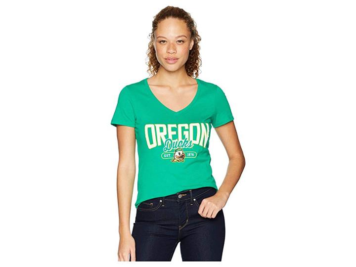 Champion College Oregon Ducks University V-neck Tee (kelly Green 2) Women's T Shirt