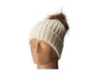 Hat Attack Chunky Rib Beanie With Snap-off Faux Pom And Extra Hangoff (ivory) Beanies