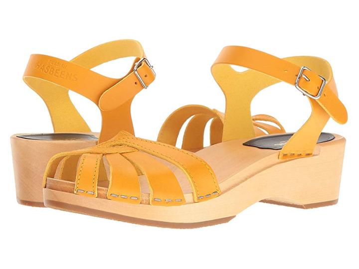 Swedish Hasbeens Cross Strap Debutant (warm Yellow) Women's Sandals