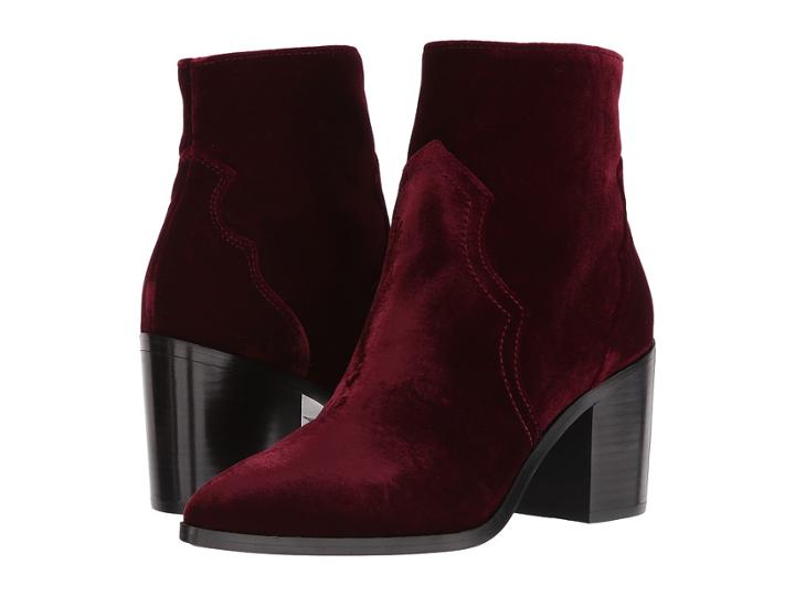 Frye Flynn Short Inside Zip (wine Velvet) Women's Boots