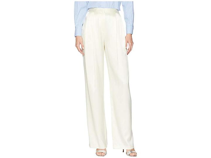 Adam Lippes Silk Charmeuse Pleat Front Trousers (butter) Women's Casual Pants