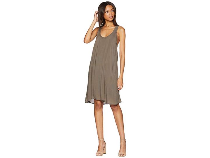 Splendid Rayon Voile Double Layer Dress (military Olive) Women's Dress