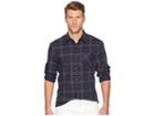 Perry Ellis Large Plaid Shirt (dark Sapphire) Men's Clothing