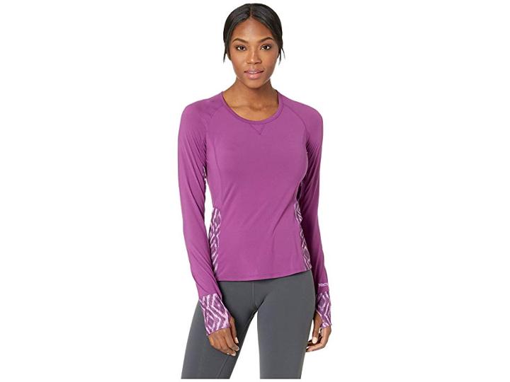 Marmot Lightweight Lana Long Sleeve Crew (grape Textured Ikat) Women's Long Sleeve Pullover