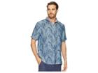 Tommy Bahama Help Me Fronda Linen Camp Shirt (ocean Deep) Men's Clothing