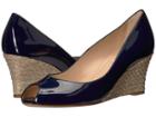 L.k. Bennett Edee (navy Patent) Women's Wedge Shoes