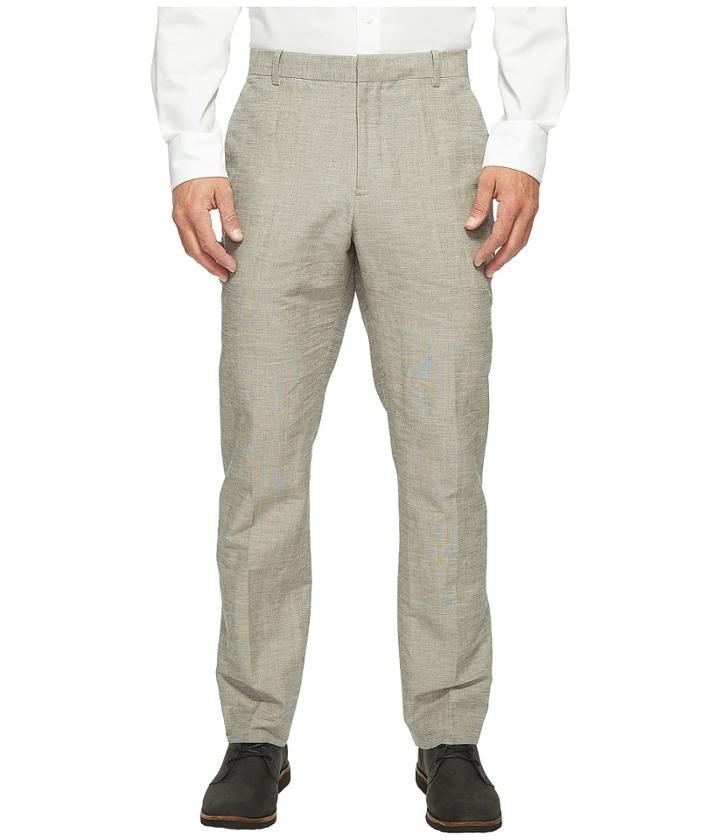 Perry Ellis Slim Fit Linen Cotton End On End Dress Pants (alloy) Men's Casual Pants
